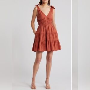 Chelsea28 Rust Mini Fit and Flare Dress